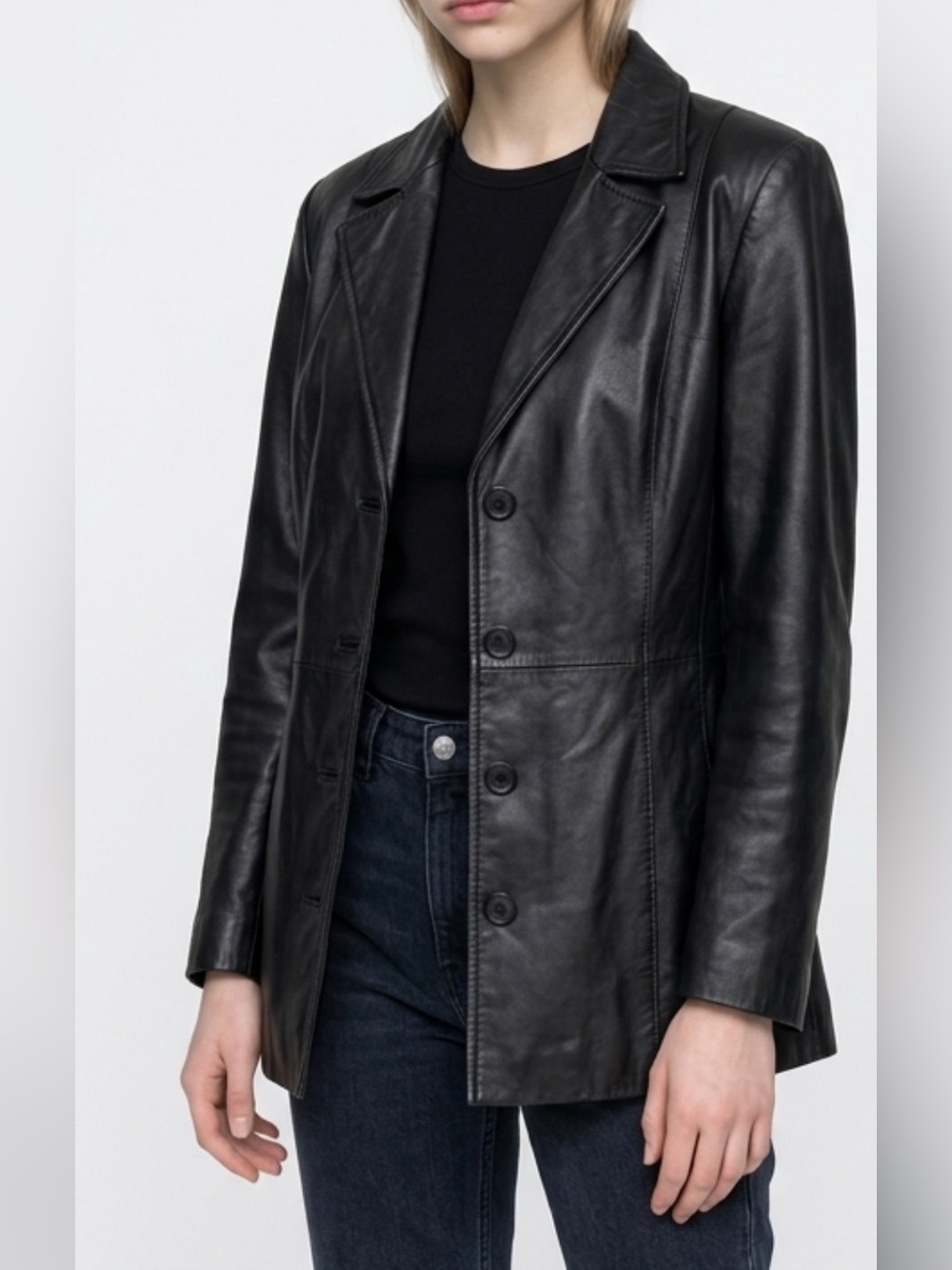 Vintage leather coat authentic 70s leather jacket